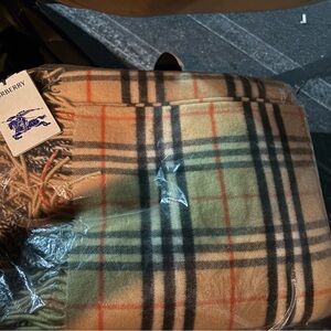 Burberry Check Cashmere Sand Throw Blanket